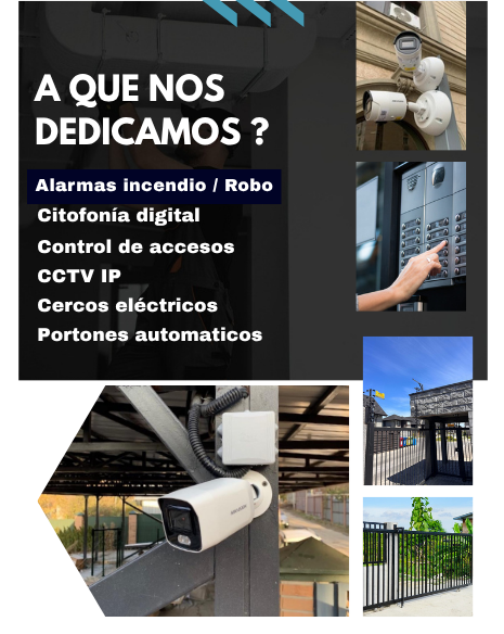 ¿A qué nos dedicamos? — Alarmas de incendio y robo, citofonía digital, control de accesos, CCTV IP, cercos eléctricos y portones automáticos — PROTEF Concepción